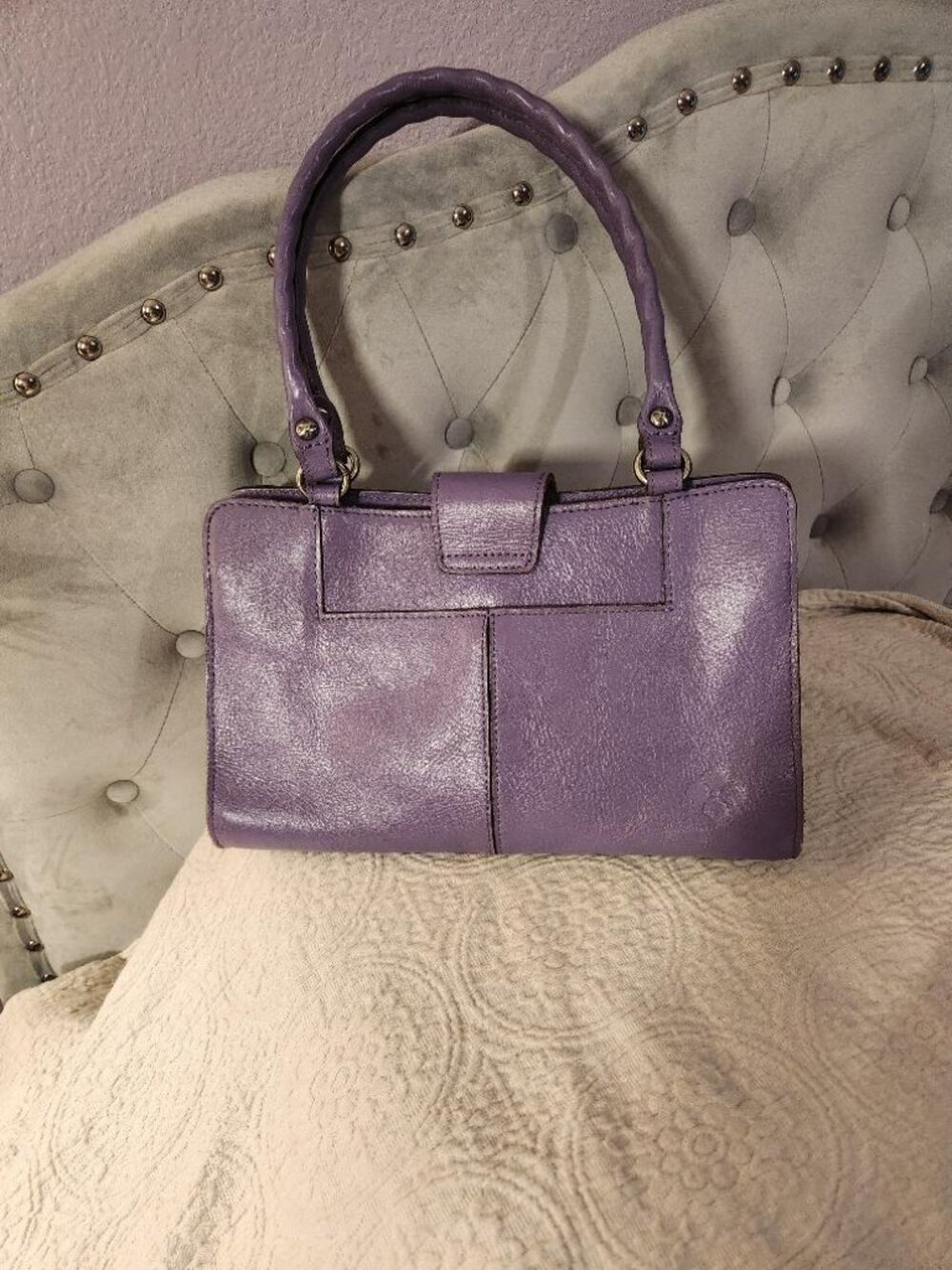 Patricia Nash Purple Leather Handbag - Picture 2 of 5